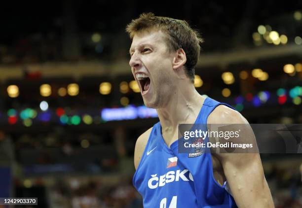 Jan Vesely during the FIBA EuroBasket 2022 group D match between Poland and Czech Republic at O2 Arena Prague on September 2, 2022 in Prague, Czech...