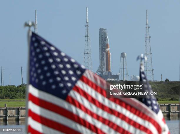 The Artemis I unmanned lunar rocket sits on the launch pad at the Kennedy Space Center before launch on September 3, 2022. - NASA will make a second...