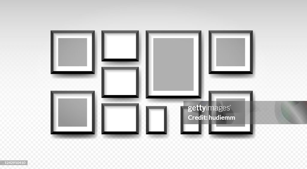 Vector blank picture frame textured isolated