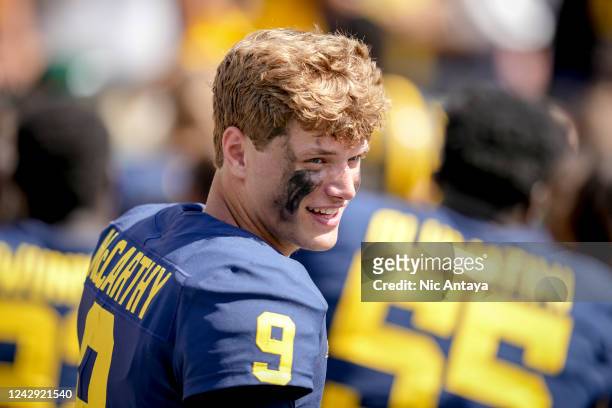 McCarthy of the Michigan Wolverines looks on after the game against the Colorado State Rams at Michigan Stadium on September 03, 2022 in Ann Arbor,...