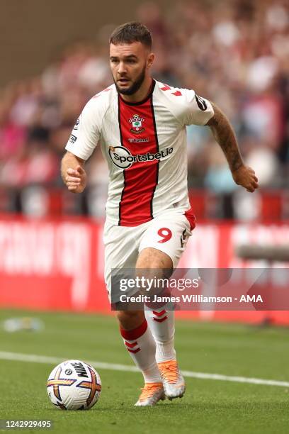 Adam Armstrong of Southampton during the Premier League match between Wolverhampton Wanderers and Southampton FC at Molineux on September 3, 2022 in...