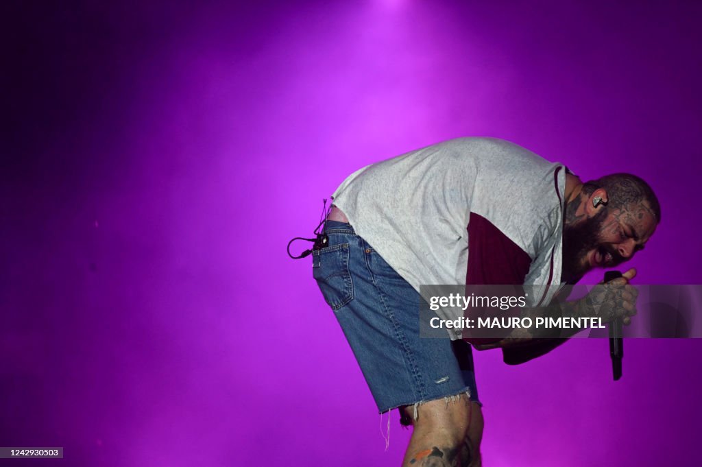 US rapper Post Malone performs on the Main stage of the Rock in Rio ...