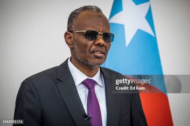 Southwest State President Abdiaziz Hassan Mohamed holds a press briefing with Martin Griffiths, Under Secretary General for the United Nations...