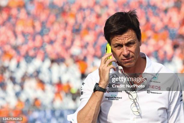 Toto Wolff of Mercedes before the Formula 1 Grand Prix of The Netherlands at Zandvoort circuit in Zandvoort, Netherlands on September 4, 2022.