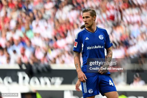 Sebastian Polter of FC Schalke 04 Looks on during the Bundesliga match between VfB Stuttgart and FC Schalke 04 at Mercedes-Benz Arena on September 3,...