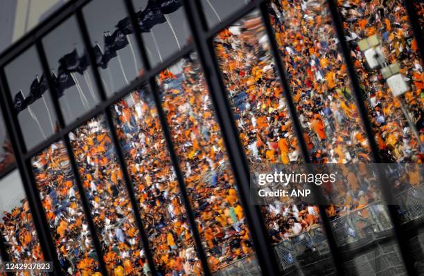 Audience during the drivers parade ahead of the F1 Grand Prix of the Netherlands at Circuit van Zandvoort on September 4, 2022 in Zandvoort,...