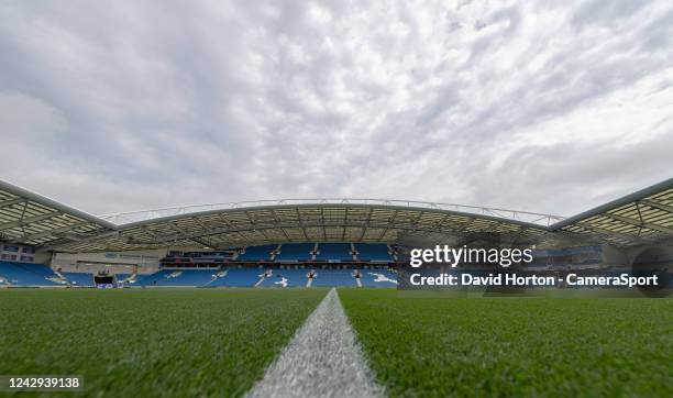 General view of Amex Stadium, home of Brighton & Hove Albion during the Premier League match between Brighton & Hove Albion and Leicester City at...