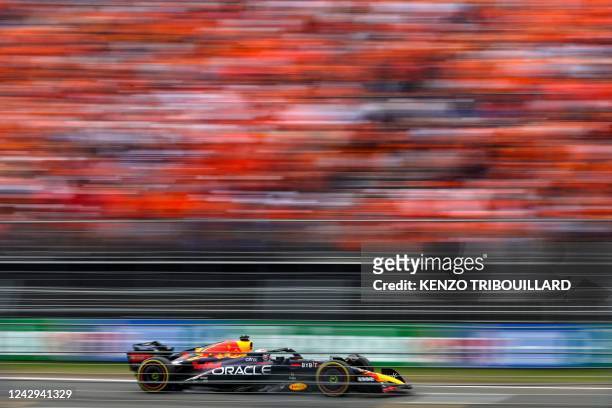 Red Bull Racing's Dutch driver Max Verstappen competes during the Dutch Formula One Grand Prix at the Zandvoort circuit on September 4, 2022.