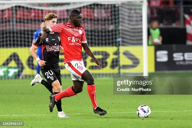 Mohamed Kaba in action during Valenciennes FC vs. Nimes Olympique, Valenciennes, Stade du Hainaut, France, 2 September 2022
