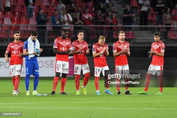 Players before in action during Valenciennes FC vs. Nimes Olympique, Valenciennes, Stade du Hainaut, France, 2 September 2022