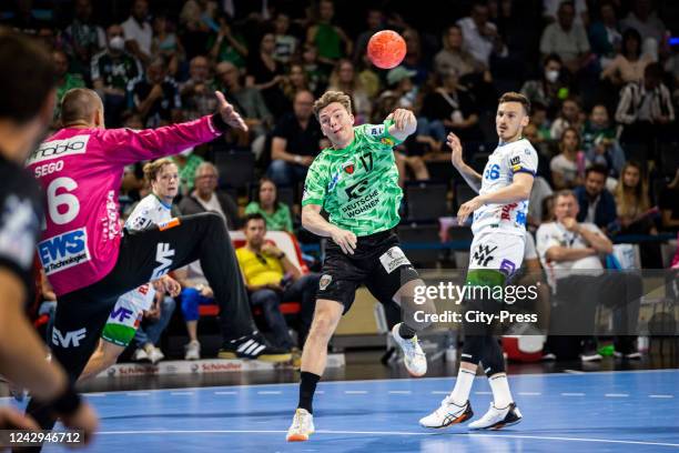 Nils Lichtlein of the Fuechse Berlin during the Liqui Moly Handball Bundesliga match between the Fuechse Berlin against FRISCH AUF! Goeppingen on...