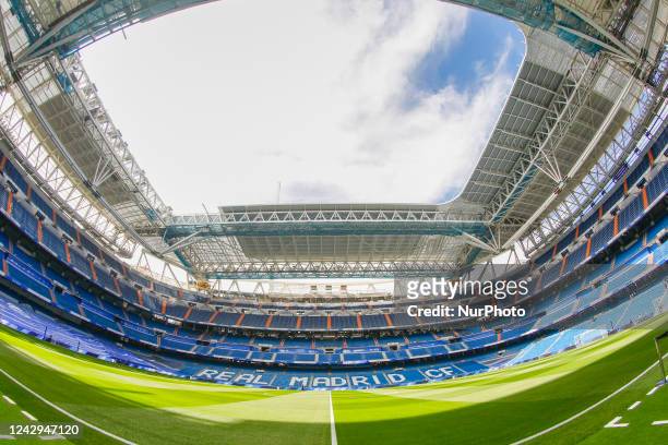 General view during La Liga Santader match between Real Madrid and Real Betis at Estadio Santiago Bernabeu in Madrid, Spain.