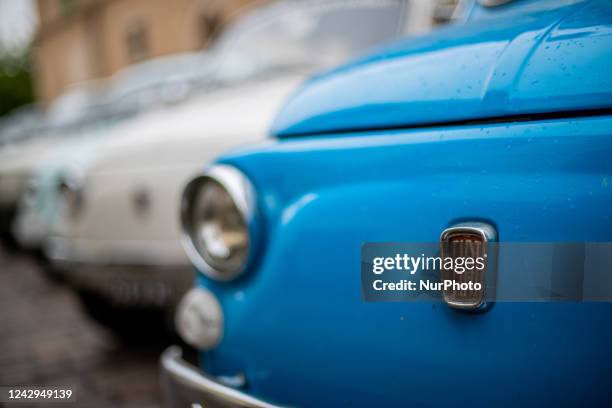 Fiat 500 during a meeting of the Fiat 500 in Rocca di Cambio, near LAquila, Italy, on September 4, 2022.