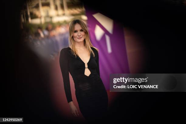 French actress Ana Girardot poses on the red carpet of the 48th Deauville US Film Festival in Deauville, western France, on September 4, 2022.