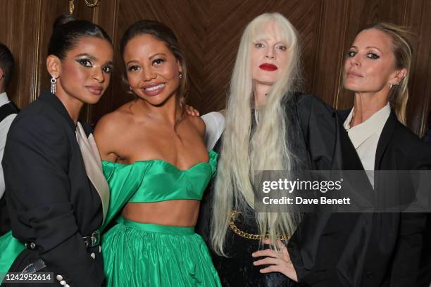 Ramla Ali, Emma Weymouth, Marchioness of Bath,, Kristen McMenamy and Laura Bailey attend a celebration of Edward Enninful's new memoir "A Visible...