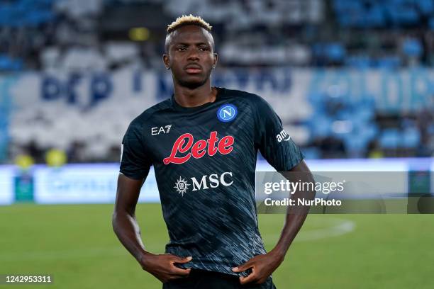 Victor Osimhen of SSC Napoli looks on during the Serie A match between SS Lazio and SSC Napoli at Stadio Olimpico, Rome, Italy on 3 September 2022.