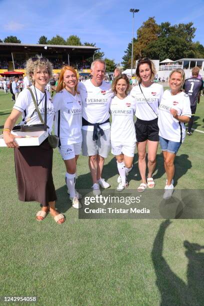 Anna Schaefer, Esther Roling, Johannes B. Kerner, Anjorka Strechel, Julia Stinshoff and Nova Meierhenrich during the "Kicken mit Herz" charity event...