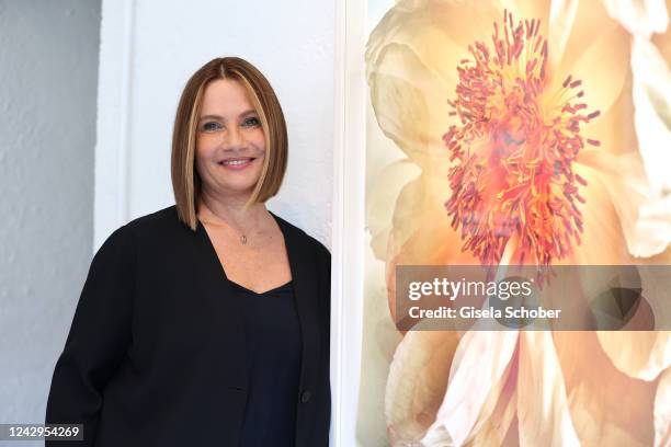 Jenny Jürgens during her vernissage for the Miradas exhibition on September4, 2022 at PENDART and FOTO ART atelier in Pullach, near Munich, Germany.