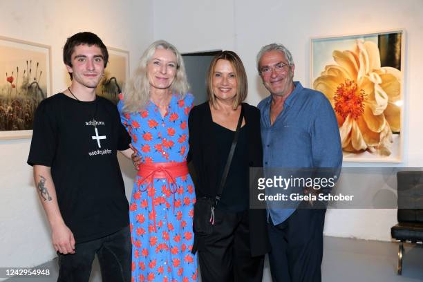 Jenny Jürgens and her husband David Carreras Sole and his son Mateu Carreras and Konstanze Carreras during her vernissage for the Miradas exhibition...