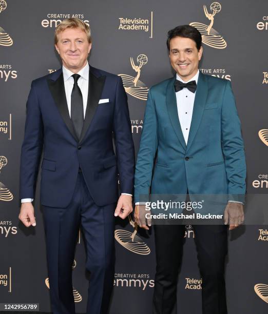 William Zabka and Ralph Macchio at the 2022 Creative Arts Emmy Awards press room held at the Microsoft Theater on September 4, 2022 in Los Angeles,...