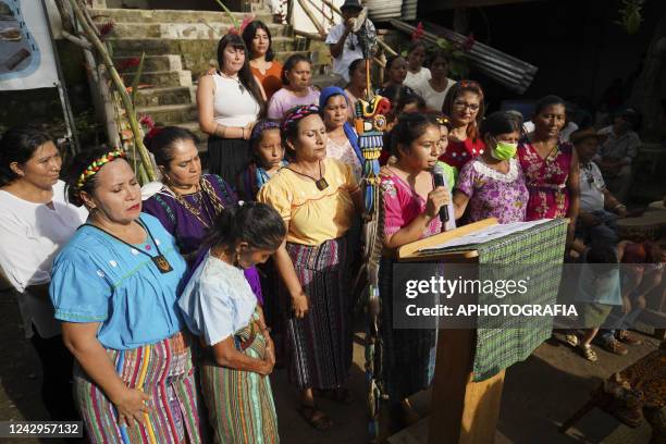 Indigenous women take part in a ritual during a ceremony on International Indigenous Women's Day on September 4, 2022 in Sonsonate, El Salvador....