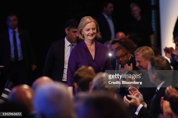 Liz Truss, UK foreign secretary, arrives for the announcement of the Conservative Party leadership contest in London, UK, on Monday, Sept. 5, 2022....