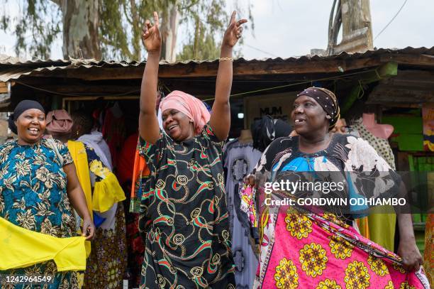 Supporters of Kenyan President elect William Ruto celebrates in Kibera, Nairobi on September 5 following Kenya's Supreme Court upholding of Ruto's...