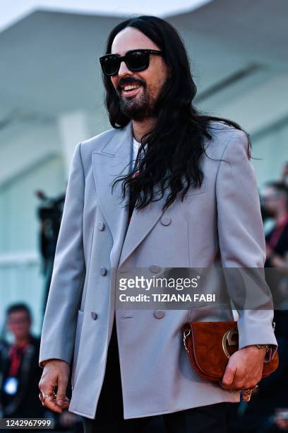 Italian fashion designer, creative director of Gucci, Alessandro Michele arrives on September 5, 2022 for the screening of the film "Don't Worry...