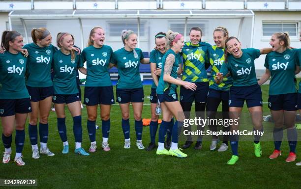 Senec , Slovakia - 5 September 2022; Denise O'Sullivan with team-mates, from left, Chloe Mustaki, Hayley Nolan, Isibeal Atkinson, Aoibheann Clancy,...