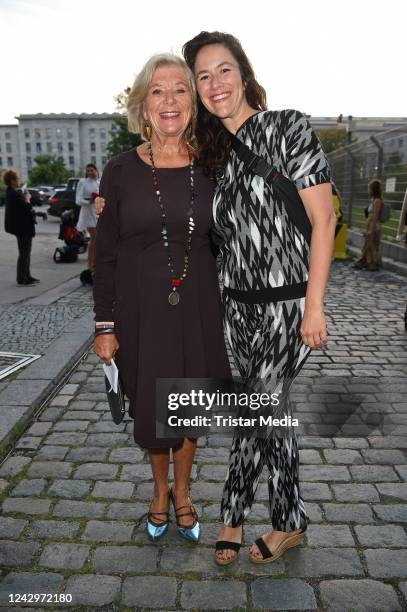 Jutta Speidel and her daughter Antonia Feuerstein attend the Marcel Ostertag Fashion Show during the Berlin Fashion Week September 2022 at e-Werk on...