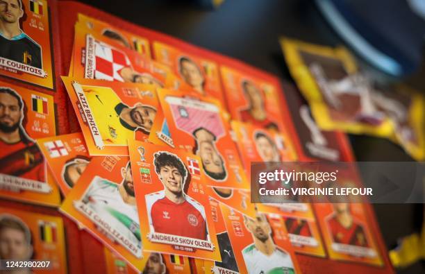 Illustration picture shows the presentation of the Panini sticker collection covering the upcoming 2022 FIFA World Cup football, Tuesday 06 September...