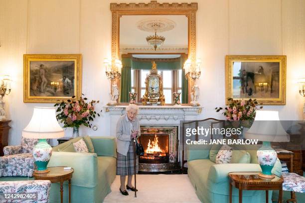 Britain's Queen Elizabeth II waits to meet with new Conservative Party leader and Britain's Prime Minister-elect at Balmoral Castle in Ballater,...