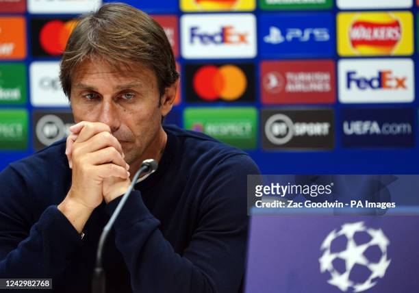 Tottenham Hotspur manager Antonio Conte during a press conference at Hotspur Way Training Ground, London. Picture date: Tuesday September 6, 2022.