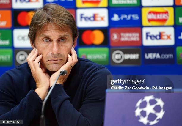 Tottenham Hotspur manager Antonio Conte during a press conference at Hotspur Way Training Ground, London. Picture date: Tuesday September 6, 2022.