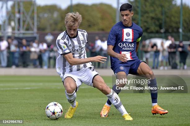 Gabriele Mulazzi of Juventus during the UEFA Youth League match between Paris Saint Germain and Juventus at Stade Georges Lefevre on September 06,...