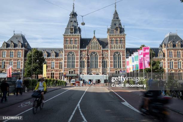 The Rijksmuseum, the national museum, in Amsterdam, Netherlands, on Friday, Sept. 2, 2022. While standing outside the gargantuan red-brick building,...