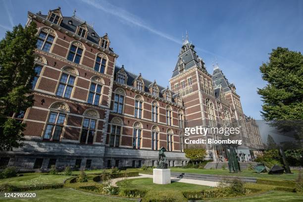 Gardens at the Rijksmuseum, the national museum, in Amsterdam, Netherlands, on Friday, Sept. 2, 2022. While standing outside the gargantuan red-brick...