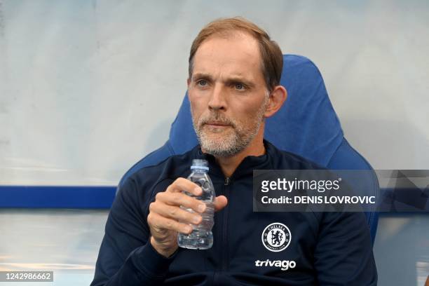 Chelsea's German coach Thomas Tuchel attends the UEFA Champions League Group E football match between Dinamo Zagreb and Chelsea at The Maksimir...