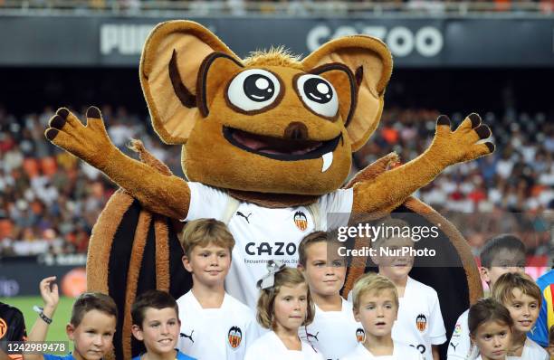 Valencia's mascot during the match between Valencia CF and Club Atletico de Madrid, corresponding to the week 3 of the Liga Santander, played at the...