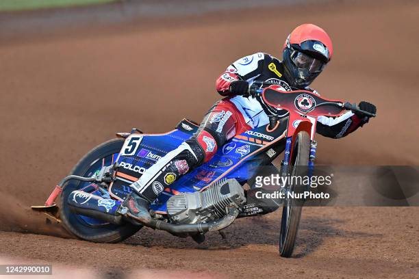 Brady Kurtz of Belle Vue ATPI Aces during the SGB Premiership match between Belle Vue Aces and Sheffield Tigers at the National Speedway Stadium,...