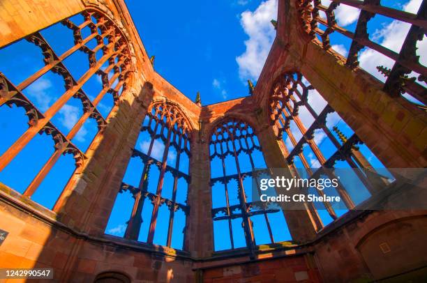 coventry cathedral, coventry, uk. - brick cathedral stock pictures, royalty-free photos & images