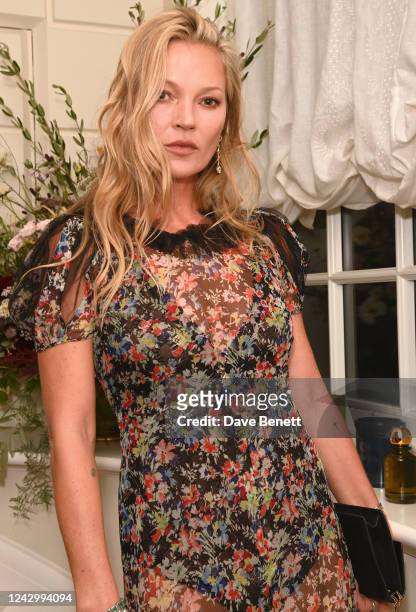 Kate Moss attends an intimate dinner to celebrate the launch of new wellness brand Cosmoss By Kate Moss at The Twenty Two on September 6, 2022 in...