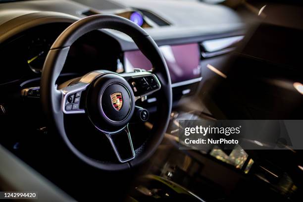 Wheel of a Porsche Cayenne at a Porsche dealership in Rome, Italy, on September 6, 2022. -Volkswagen AG said on Monday it will pursue an initial...