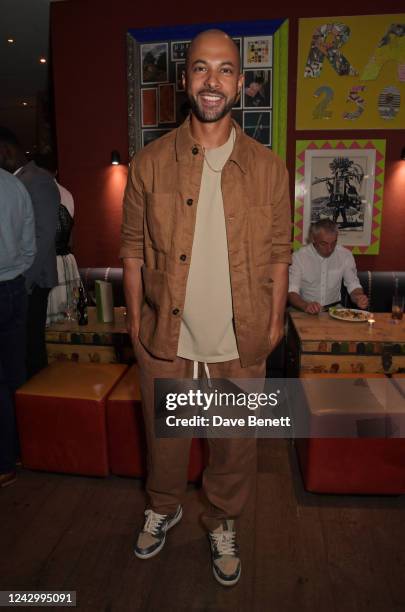 Marvin Humes attends the book launch for James Davies' debut book "Body" at The Ham Yard Hotel on September 6, 2022 in London, England.