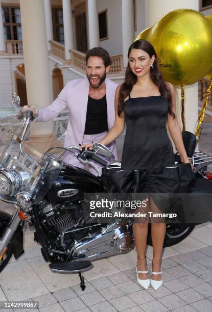 Sebastian Rulli and Claudia Martin are seen at Univision's "Los Ricos Tambien Lloran" red carpet event at The Biltmore Hotel on September 6, 2022 in...