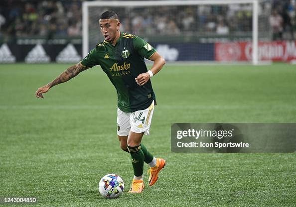 Portland Timbers midfielder Marvin Loria controls the ball during a ...