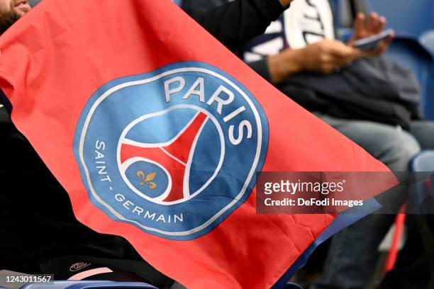 Logo Paris Saint-Germain prior to the UEFA Champions League group H match between Paris Saint-Germain and Juventus at Parc des Princes on September...