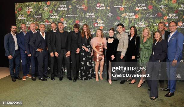 Jimmy Horowitz, EVP of EMEA for Universal Pictures Paul Higginson, George Clooney, Daniel Pipski, Ol Parker, Lucas Bravo, Julia Roberts, Billie...