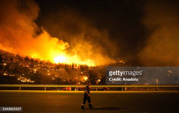 View of an area that fire breaks out in Silifke district of Mersin, Turkiye on September 07, 2022.