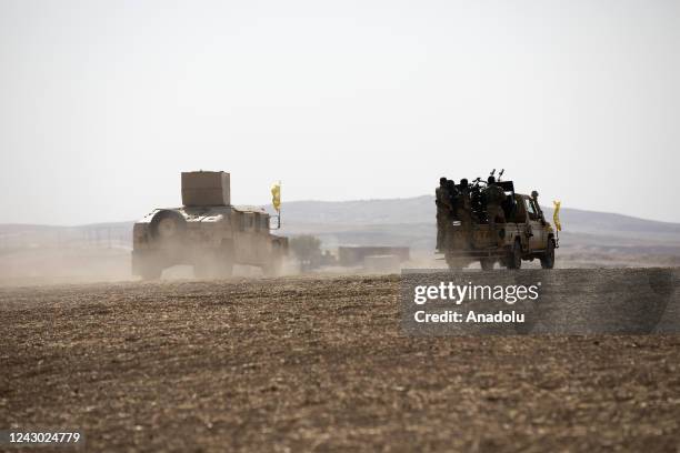 Forces provide military training to members of the YPG/SDF, which Turkiye consider as an extension of PKK in Syria, in the Al-Malikiyah district in...